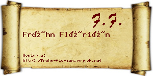 Frühn Flórián névjegykártya